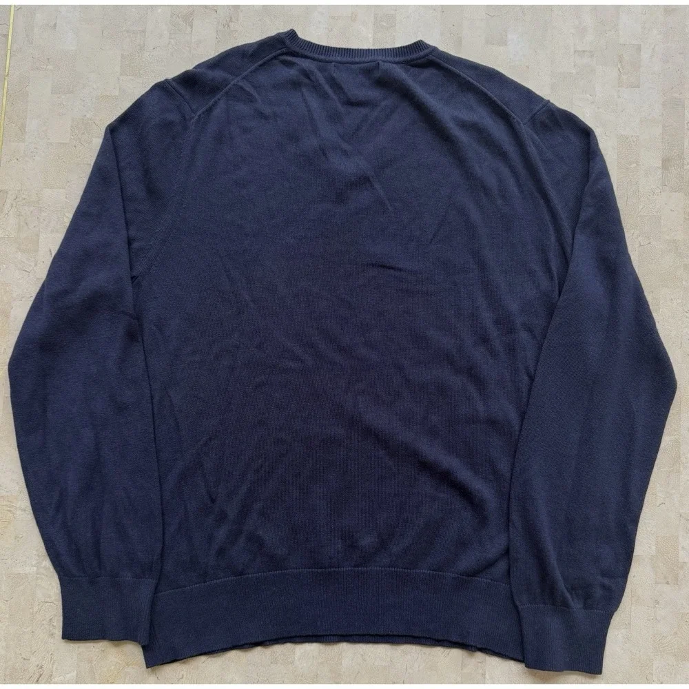 Banana Republic Sweater Mens Large Navy Blue Luxury Blend Silk Cashmere Pullover